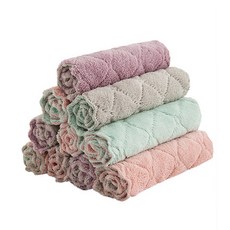 珊瑚絨抹布 多用途擦拭布 柔軟超吸水 顏色隨機, 10個