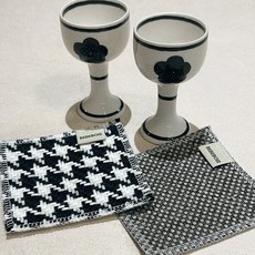 베베부아 티코스터 패브릭 컵 받침대티코스터 패브릭 컵 받침대, 1개, 모노그레이