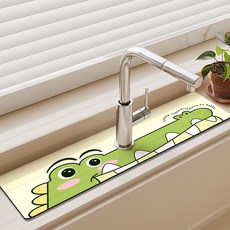 VIKAMA 주방 싱크 수도꼭지 욕실 보호 진흙 장식 테이블 매트 조리대 규조토 흡수성 방지 미끄럼, 14X40CM, GZN 5