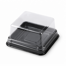 고이담100P 세트 투명 사각 화과자 월병 떡 두쫀쿠 포장 용기 PET 케이스, 100개, 사각 대형 블랙