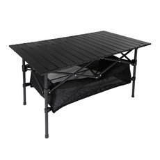 오늘 Frokom 튼튼한 아웃도어 알루미늄 디럭스 롤 캠핑 테이블 대형 그물망포함, 블랙