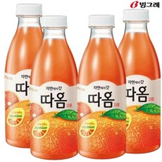 빙그레 따옴 자몽 주스 730ml(4입) 냉장주스, 4개, 730ml