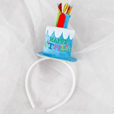 Baby童衣 生日髮箍, 1個, 藍色三根蠟燭生日髮箍