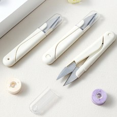 소잉공방 원데이수업용 플라스틱손잡이 안전캡 쪽가위 리폼가위 수예학원용 옷수선용, 1개, 화이트