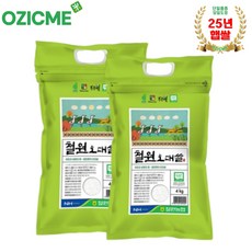 철원농협 2025년 햅쌀 철원오대쌀 백미, 상등급, 4kg, 2개