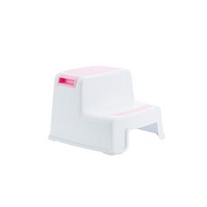 이중 두께 미끄럼 방지 플라스틱 발판 세면대용 높이 조절 사다리 의자, 33*36*25cm, 핑크