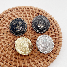 헤세드 영국스타일 앰블럼 금속 자켓단추 (8개), 엔틱, 8개