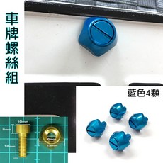 IDFR ODE 汽車牌照螺絲 藍色, 1個