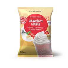 빅 트레인 블렌디드 크림 믹스 딸기 바나나 3.5파운드 Big Train Strawberry Banana Blended Crème Beverage Mix 3.5 Pound, 56온스(1팩)