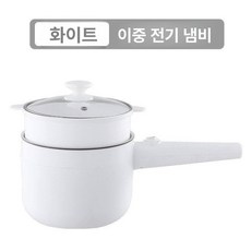 세라믹 멀티쿠커 전기냄비 짐머만가전 수동형 2L, 18cm 기계식 화이트 찜기바구니포함, 기본 색상