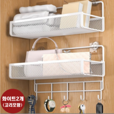 바이샌드 무타공 욕실 선반 화장실 벽선반 정리대, 화이트32cm, 2개