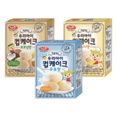 베베스트 처음먹는 우리아이 컵케이크 3종 3개 (우유맛 + 바나나맛 + 코코넛맛), 40g, 1개