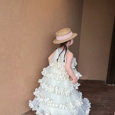花瓣層層蓬蓬連衣裙 仙女公主裙
