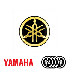 YAMAHA 오토바이스티커 레인보우 원형로고 야마하 바디엠블럼 스쿠터 바이크 튜닝, 1개, 쿠27/Y원형지름2.5cm/단품 골드