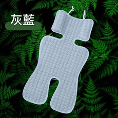 夏季嬰兒車涼席 冰涼豆豆席 灰藍, 藍灰冰豆豆護枕涼蓆, 1套