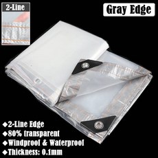 발코니 가림막 발코니 스크린야외 투명 방수포 0.1mm 정자 퍼걸라 창문 방풍 천막 정원 식물 방수 캔버스, 02 1x1m, 07 Gray edge