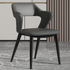 ANYOU 식탁의자 2p 북유럽풍 가죽 가구 주방 거실 높은 스툴 카페 인테리어의자, 2개, 다크그레이