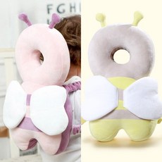 미즈코스 아기 머리 보호대 유아 머리쿵 방지 뒤통수 뒤쿵이 쿠션 범퍼 헬멧, 옐로우+퍼플