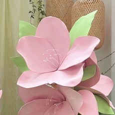 대형 조화 장식 세트 꽃 모형 포토존 인테리어용 양귀비, 베이지화이트 C 80cm