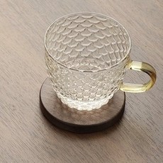 創意蝸牛木質杯墊, 黑胡桃色兩片杯墊, 1個