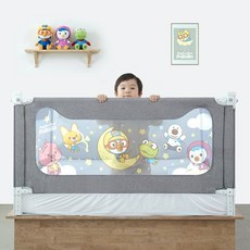 뽀로로 슬라이딩 침대 안전가드 + 연결캡 세트, 그레이실크전사(안전가드)
