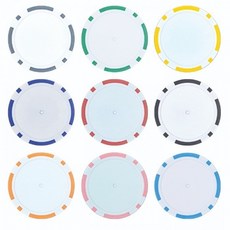 데칼 빈칩/주문제작칩/세일월드/갬블/칩/트럼프카드/바이시클카드/홀덤칩/카지노칩/포커칩/카지노/홀덤, 흰색, 1개