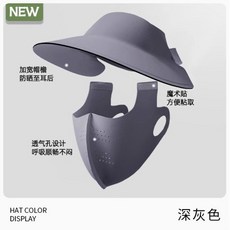 戶外防曬麵罩，全新2合1設計，全面防曬, 可拆卸短款【深灰】, 1個