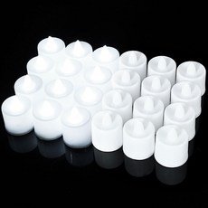 스토리빙 꺼지지 않는 티라이트 LED 전자초 24p, 화이트