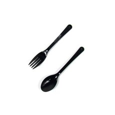 블랙 일회용 포크 스푼 세트 여행용