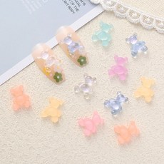 투명베어 3개입 네일파츠 10.2x10.6mm 젤네일아트재료, 투명베어 네일파츠/ 3개입, 오렌지/ 10.2x10.6mm (746)