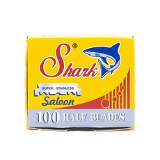 샤크 슈퍼스테인레스 스틸 하프 면도날 전문가용 바버용 블레이드 100개, 1박스, 100개입