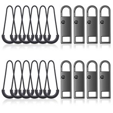 20피스 지퍼 풀 세트 내구성 있는 교체 설치가 쉬운 탭 여행 가방 의류 재킷 배낭 부츠 지갑 코트 도구 필요 없음, 20피스 지퍼 풀 세트, 내구성 있는 교체 설치가 쉬운