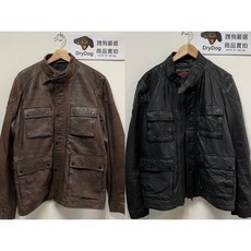 極度乾燥 Superdry M65 騎士皮衣 多口袋 真皮外套, 復古刷色棕,L, 1個