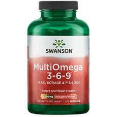 Swanson 斯旺森 綜合Omega 3-6-9軟膠囊 2400mg, 120顆, 1罐