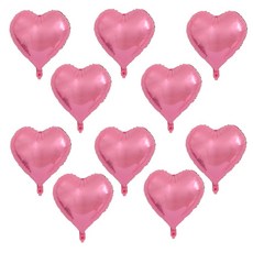 올리브파티 하트 은박풍선 18인치 45cm 파티용품 세트, 10매, 펄핑크