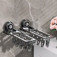 90도 접이식 홈 다용도 무타공 빨판 속옷 양말 걸이, 그레이2P, 1개