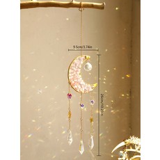 Dreamcatcher Suncatcher 크리스탈 태양 포수 실내 창 프리즘 공 달 무지개 바람 종소리 자동차 정원 장식 선물, [13] TK-MS8030