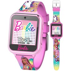 Barbie 아동용 스마트워치 - 10개의 시계 페이스 카메라 게임 알람 스텝 트래커 등이 있는 인터랙티브 재미 유니콘 및 인어 스트랩이 인쇄된 소녀를 위한 세련된 선물 14.