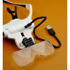 속눈썹확대경 반영구 LED램프 네일 작업 조명 확대경, 1개, 화이트
