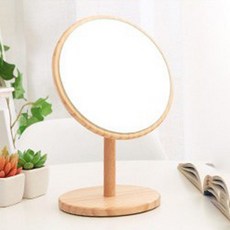 Geumgil 木質原木桌上型化妝立鏡, 棕色圓形