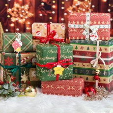 메종드아야 크리스마스 선물 포장지 롤포장지, 1개, 2번-레드루돌프