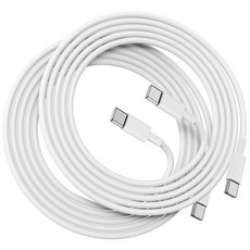 루미아코어 60W 아이폰 초고속 ctoc 타입 고속 충전기 케이블, 2개, 화이트, 3m
