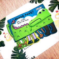 Jollybaby 觸摸鱷魚腳ㄚ布書 寶寶互動動物腳掌布書 嬰幼兒玩具, 現貨-鱷魚布書