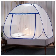 ^^혀니스토어 [리빙피스] 방충 원터치 모기장 150x200cm 블루 간편모기장