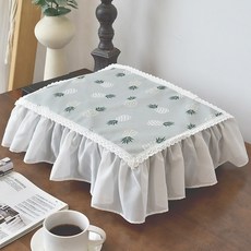 프린터기 먼지 덮개 레이스 커버 복사기 보호 덮개 천, 길이 38폭 35높이 18cm, 회색 파인애플