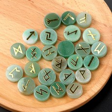 탄생석 크리스탈 비즈 광장 룬 에너지 마녀 운세 돌 홈 인테리어, 16-19mm, 10. Green Aventurine, 1개