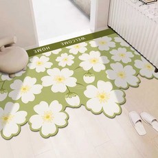 수선화 현관 발매트 식당 입구 베란다 주방 신발 중국집 매장 디자인 사무실 복도, 1개, 1. 그린플라워 120x160cm