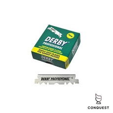 CONQUEST Derby Extra 直立式剃刀刀片 國際通用規格 替換刀片 不鏽鋼半片式刀片100片, 1個