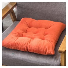 의자 방석 메모리폼 방석 두꺼운 방석 4 개의 두꺼운 패딩 쿠션 세트 넥타이와 의자 좌석 패드 세트 사각형 격자 라인 의자 패드 식당 의자 정원 주방 사무실 학교 40x40cm에, Orange