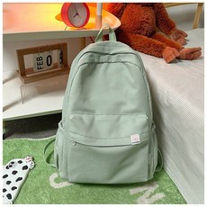 트렌디한 학생 단색 위한 백팩 부드러운 남녀 소녀들을 대학생을 대용량 심플하고, 라이트 그린